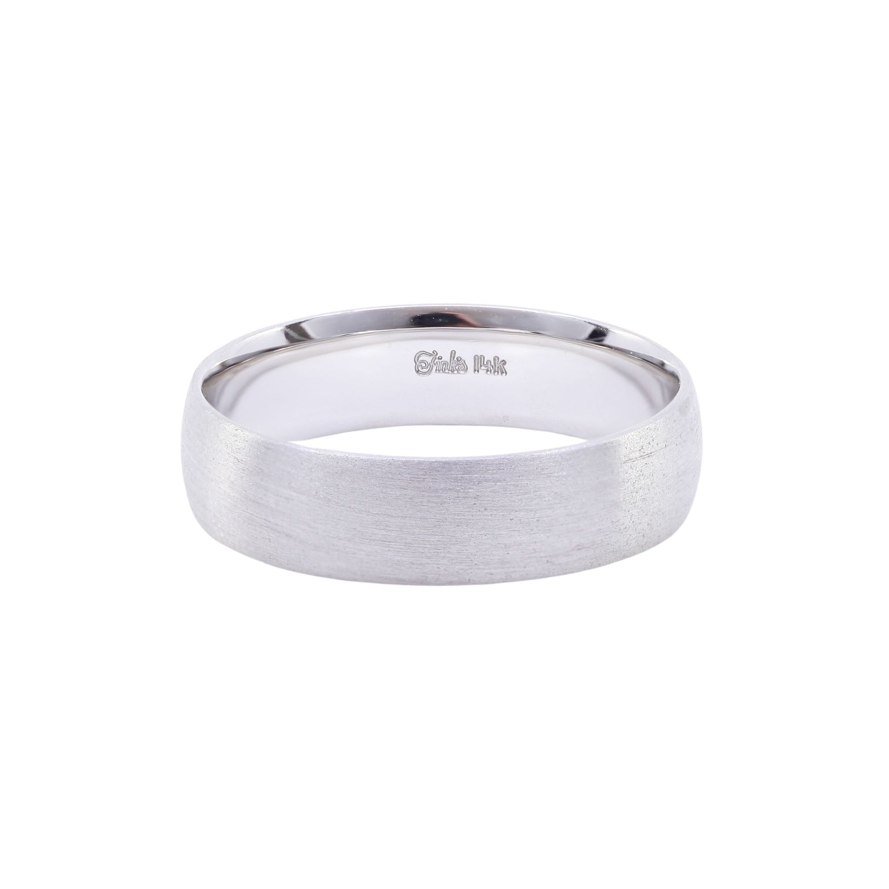 14k white gold platinum 6mm comfort fit wedding band