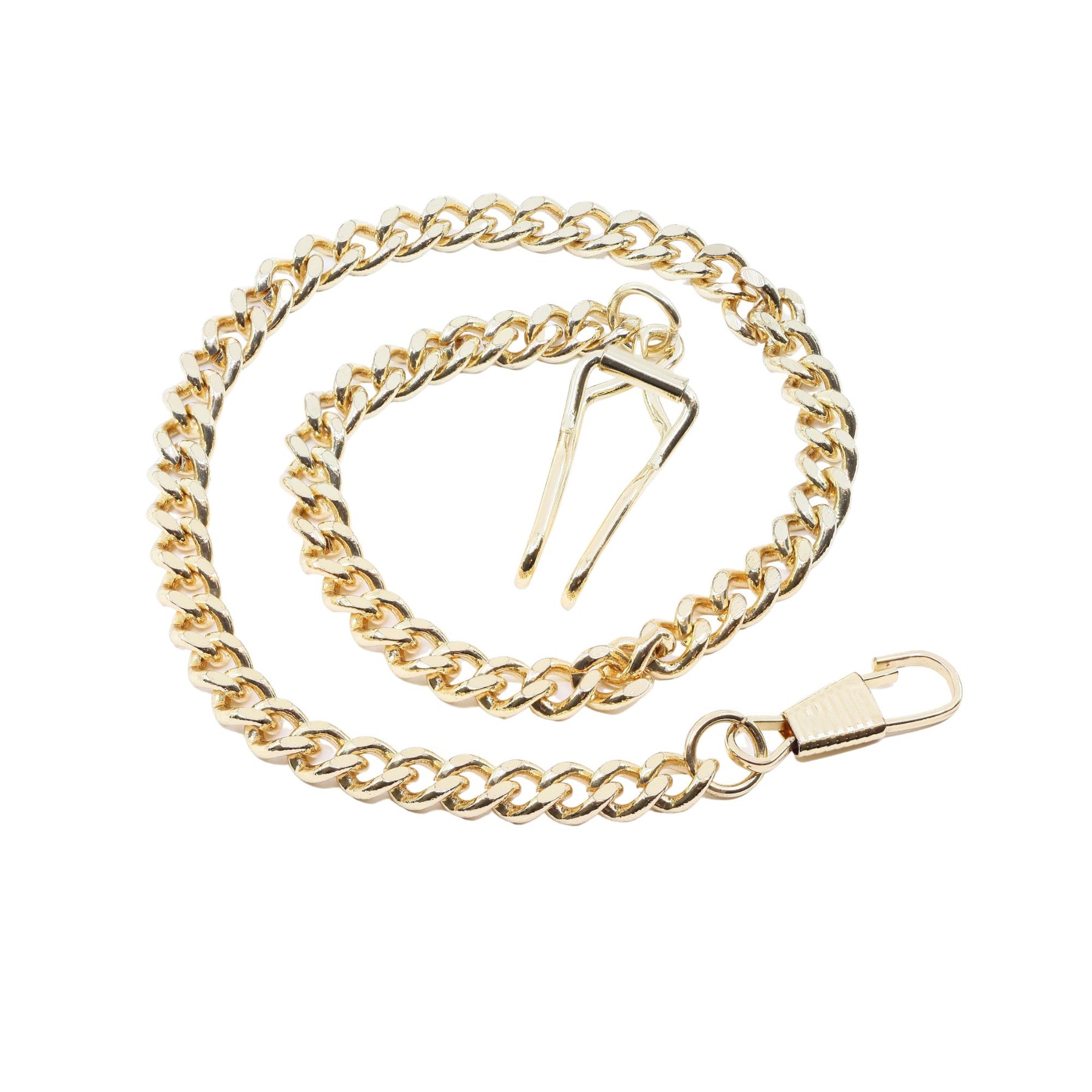 12in Yellow Gold Plated Waldmer Chain with Belt Hook