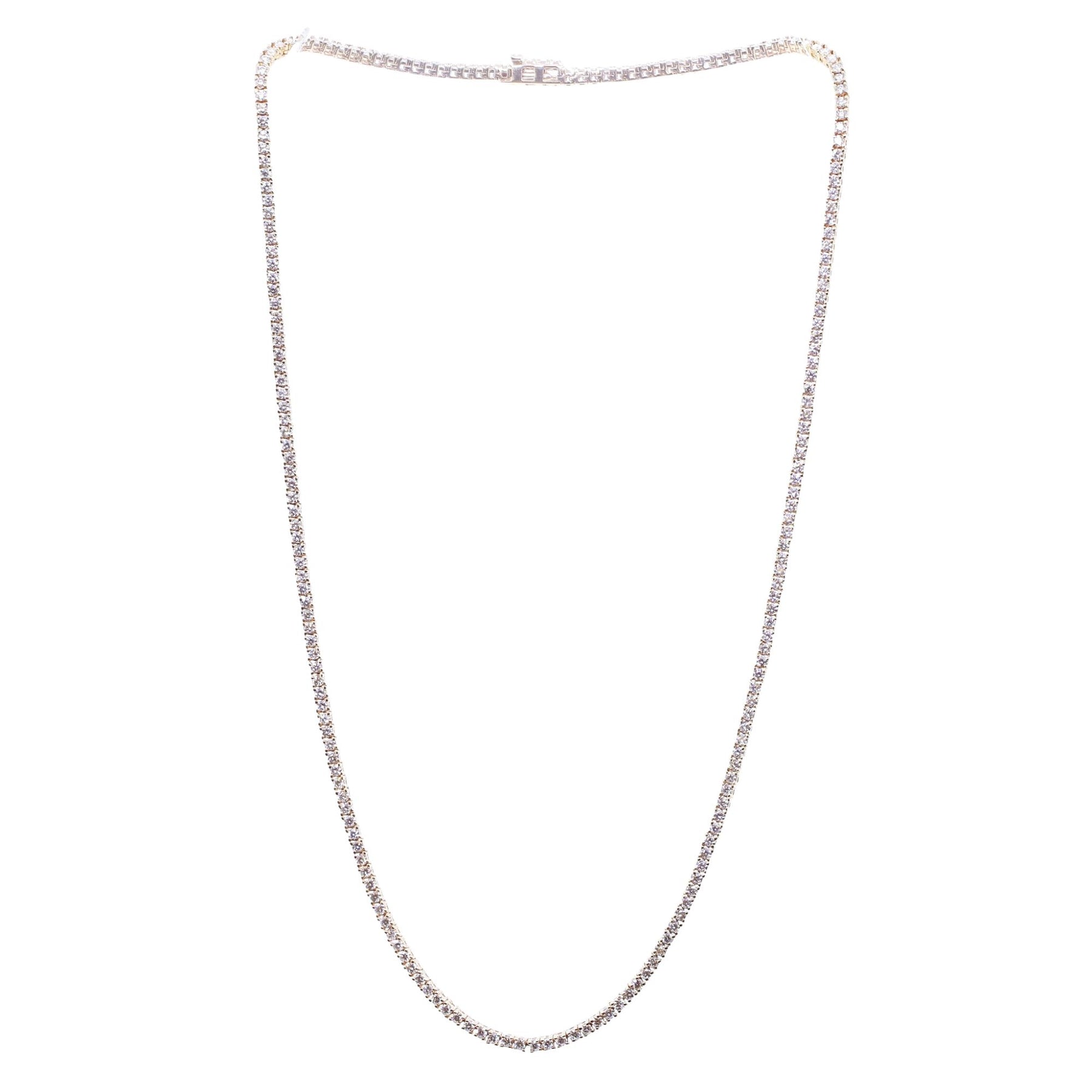 14K YELLOW GOLD 17-INCH DIAMOND TENNIS NECKLACE 4.47CTW