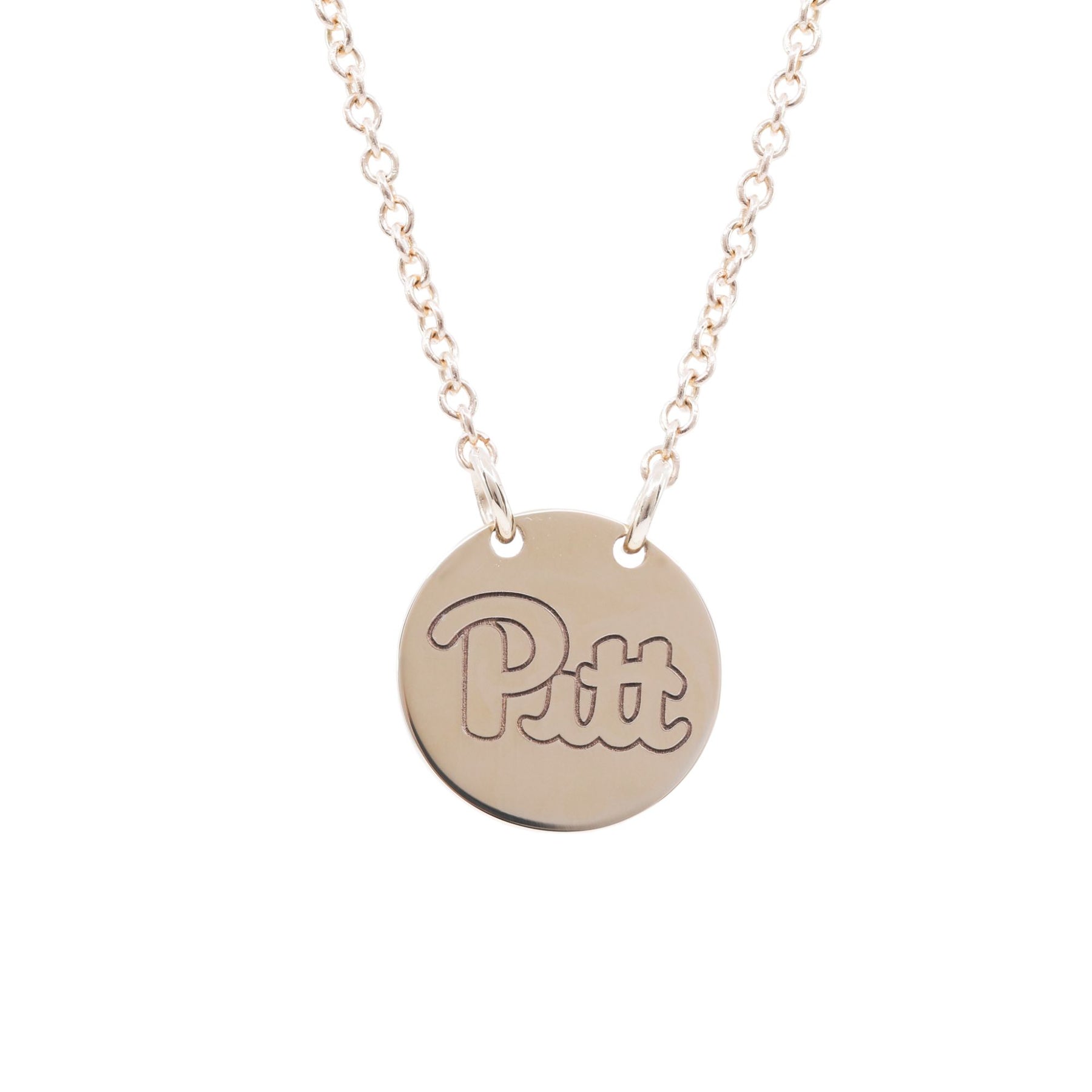 CUSTOM-ENGRAVED 18-INCH 14K YELLOW GOLD PITT DISC NECKLACE