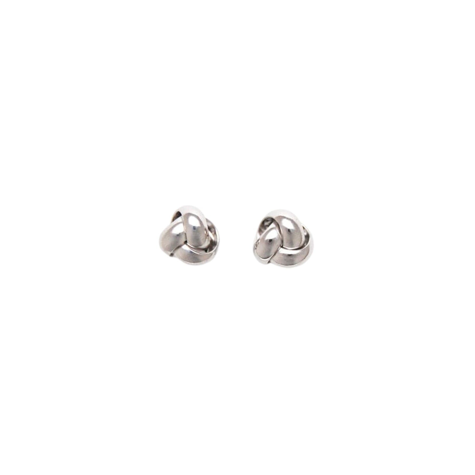 14K WHITE GOLD 8.5MM LOVE KNOT STUD EARRINGS