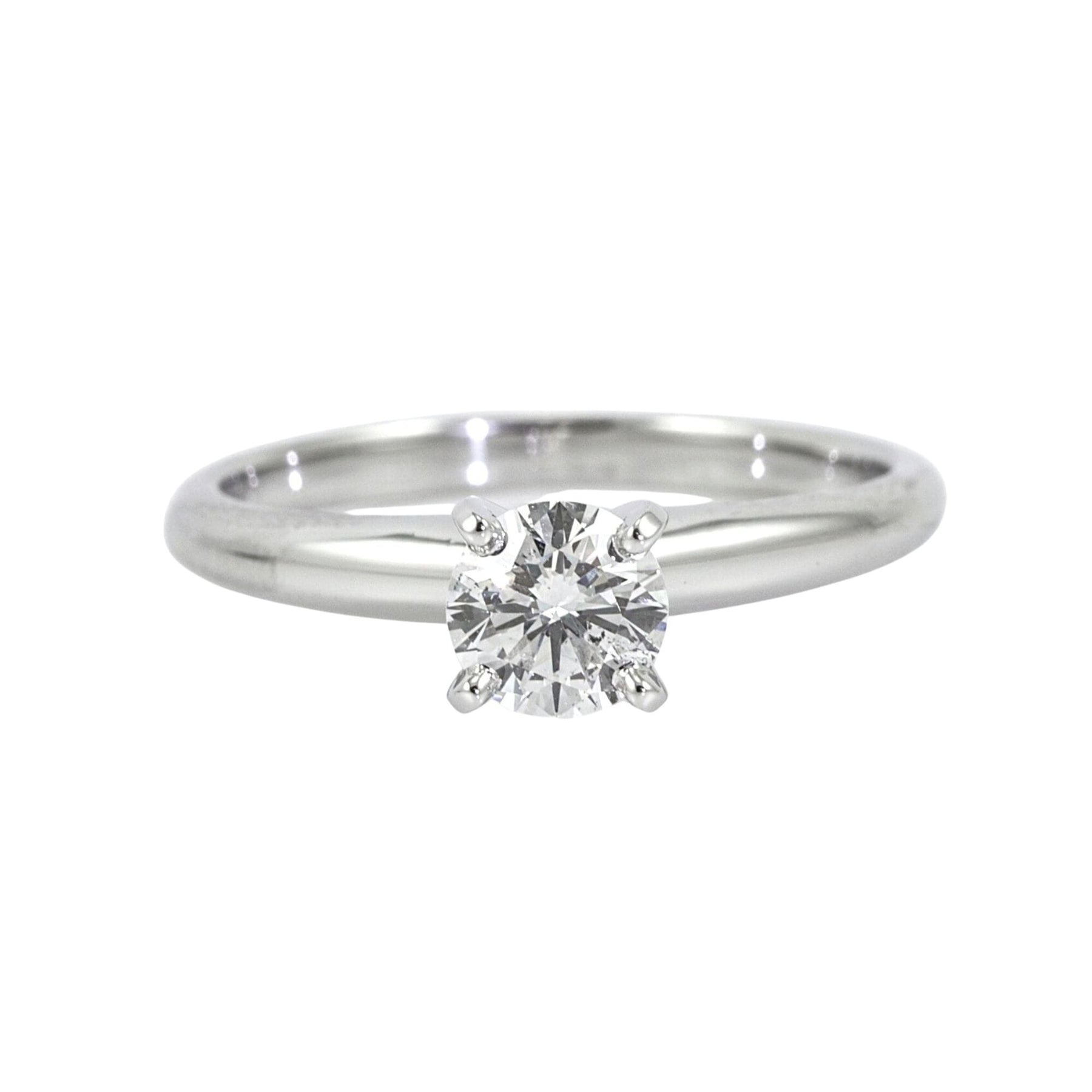 PLATINUM PINCHED SHOULDER 4-PRONG SOLITAIRE ENGAGEMENT RING MOUNTING