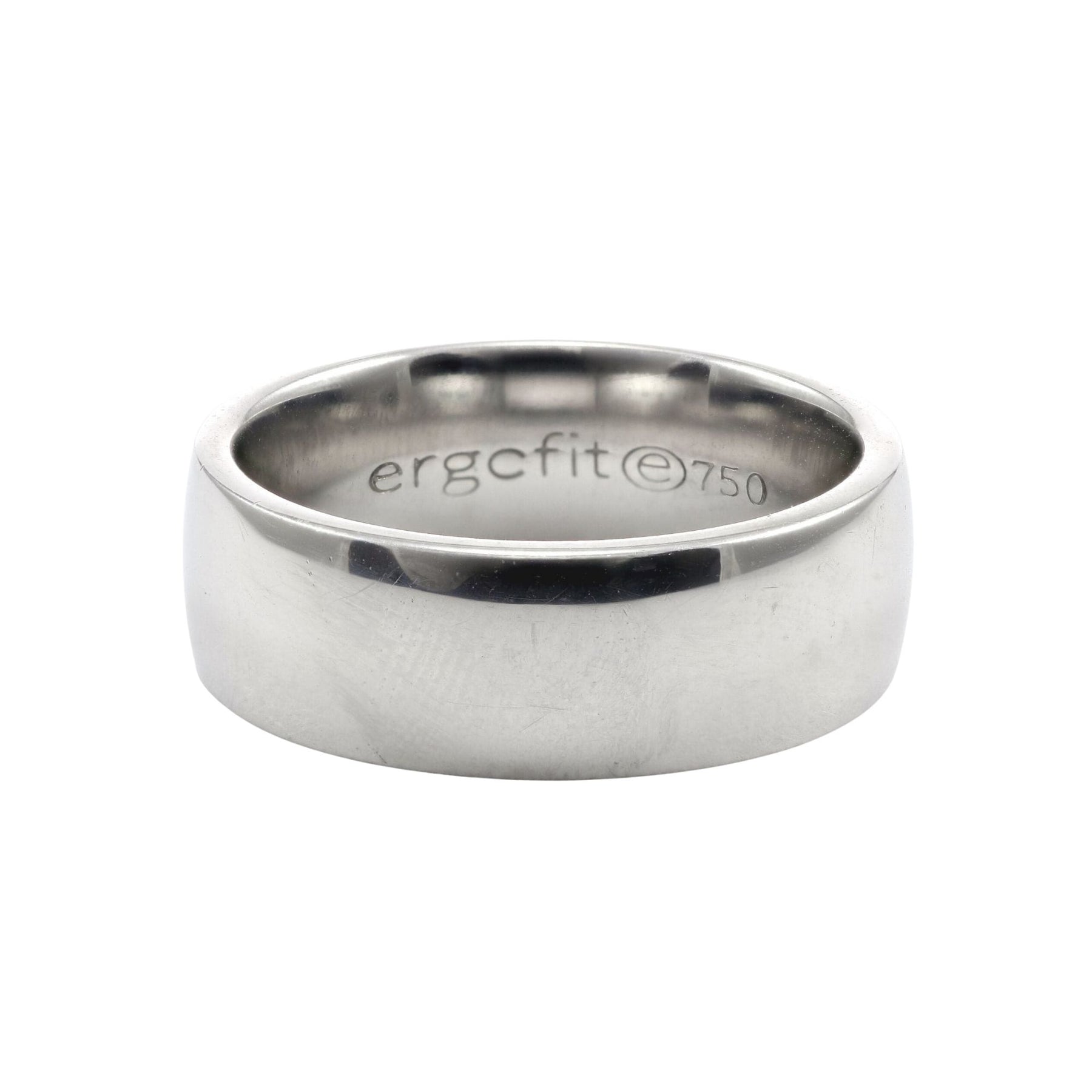 18K WHITE GOLD 8MM ERGOFIT PLAIN WEDDING BAND