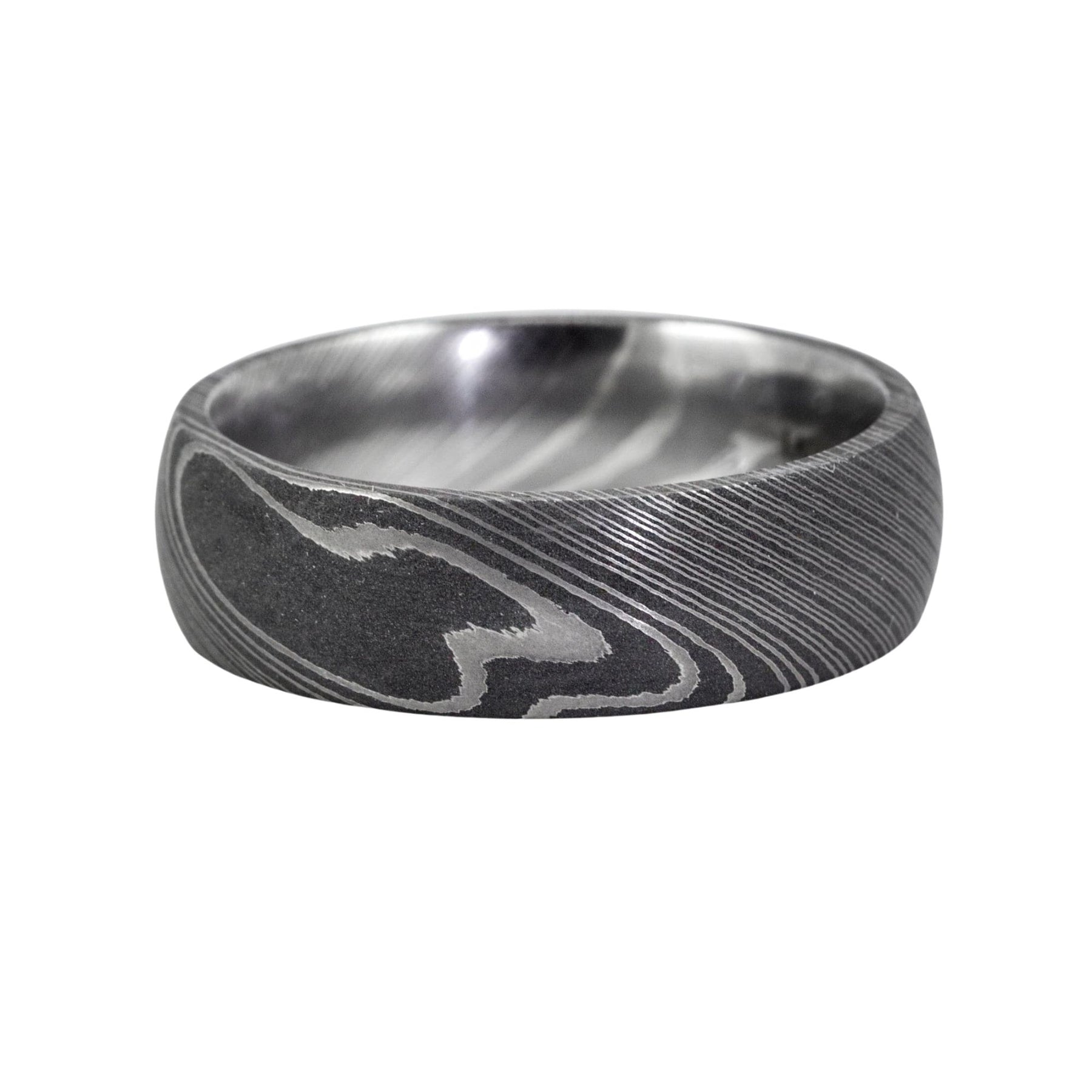 Lashbrook Designs Acid Swirl Damascus Steel 7MM Wedding Band