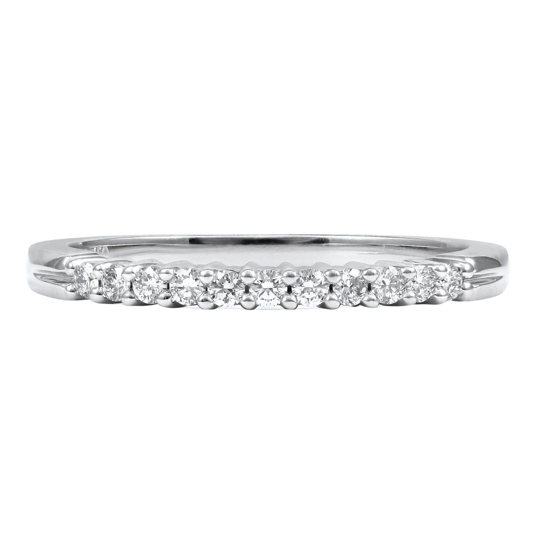 18K WHITE GOLD SHARED PRONG DIAMOND WEDDING BAND 0.15CTW