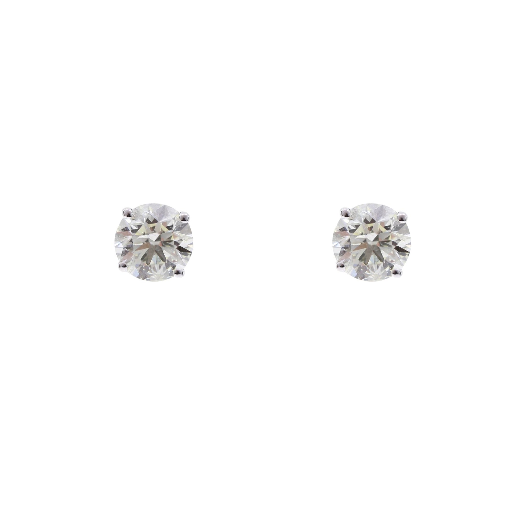 14K WHITE GOLD 3.00CTW ROUND BRILLIANT CUT DIAMOND STUD EARRINGS