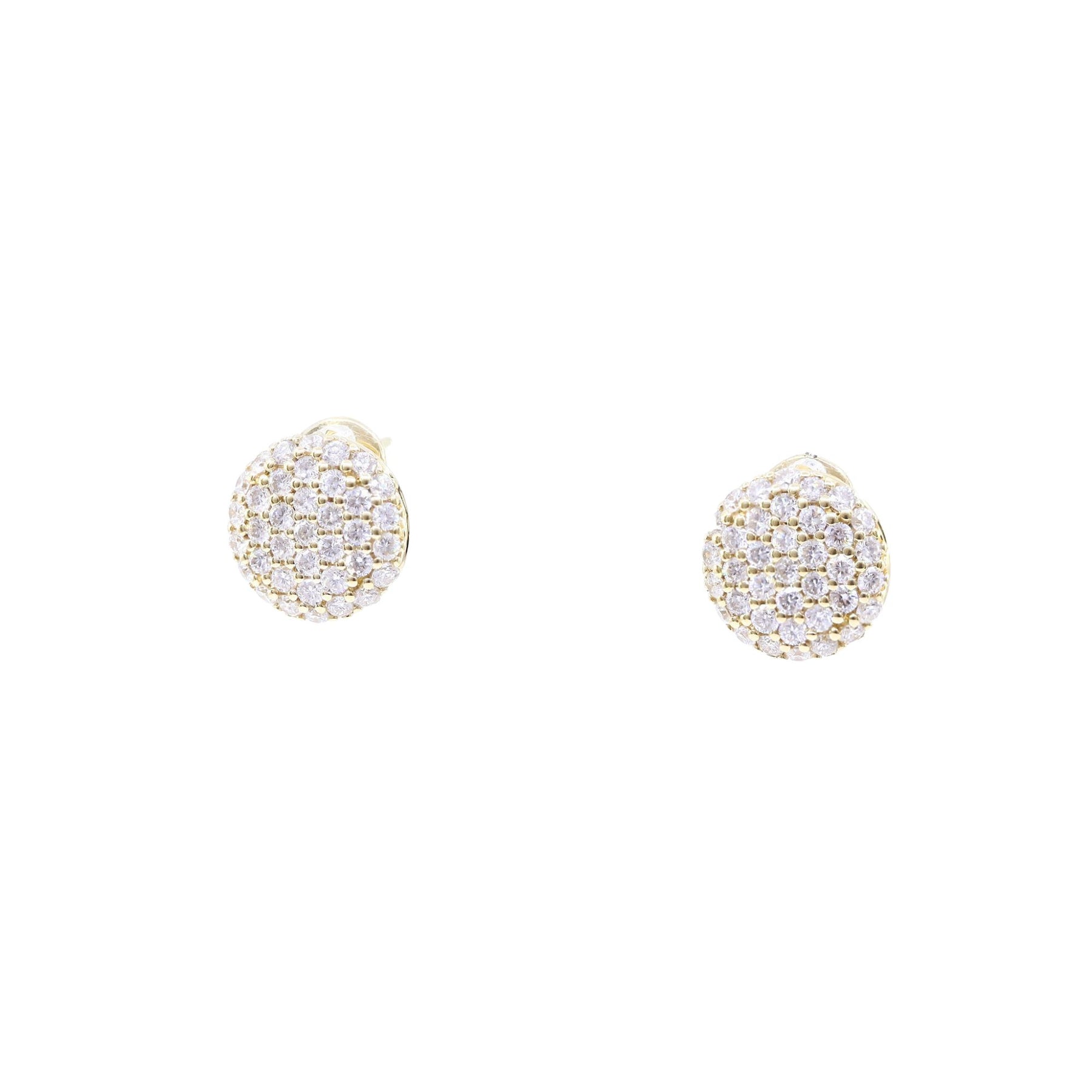 18K yellow gold pave diamond circle earrings