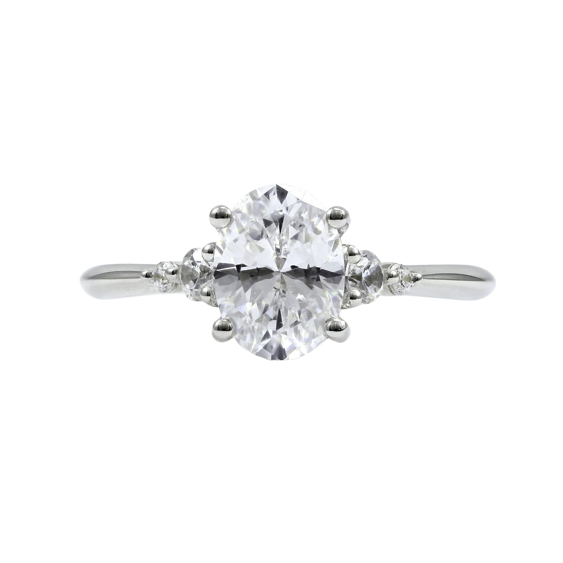 CLASSIQUE CREATIONS ENGAGEMENT RING MOUNTING WITH 4 SIDE DIAMONDS 0.16CTW