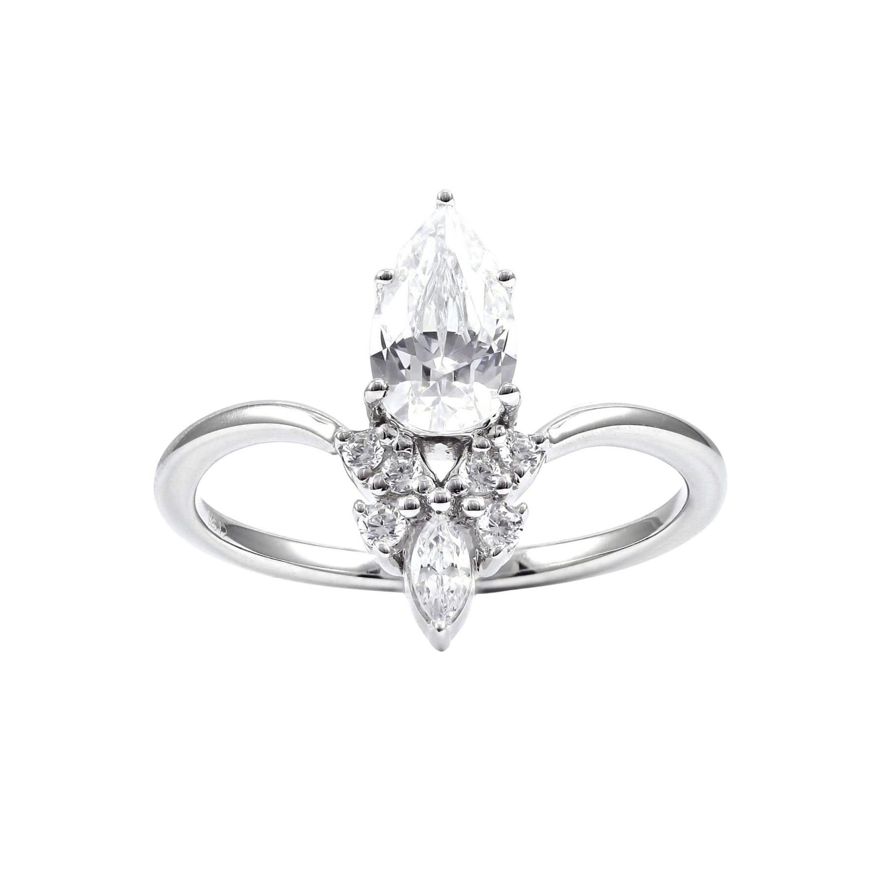 CLASSIQUE CREATIONS MODERN STYLE ENGAGEMENT RING MOUNTING WITH 7 DIAMONDS 0.16CTW