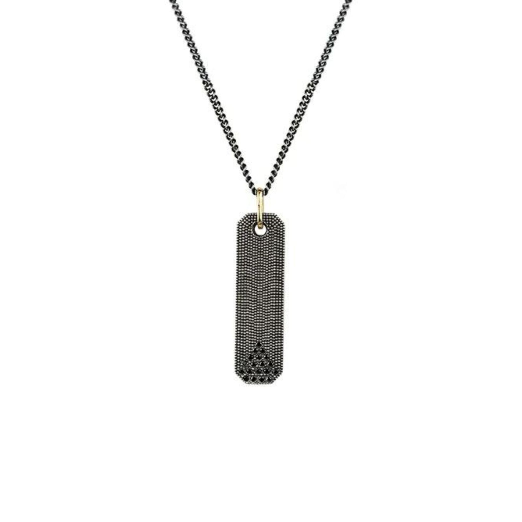 SUNEERA BLACK RHODIUM STERLING SILVER NEIL BAR PENDANT - CHAIN SOLD SEPARATELY 