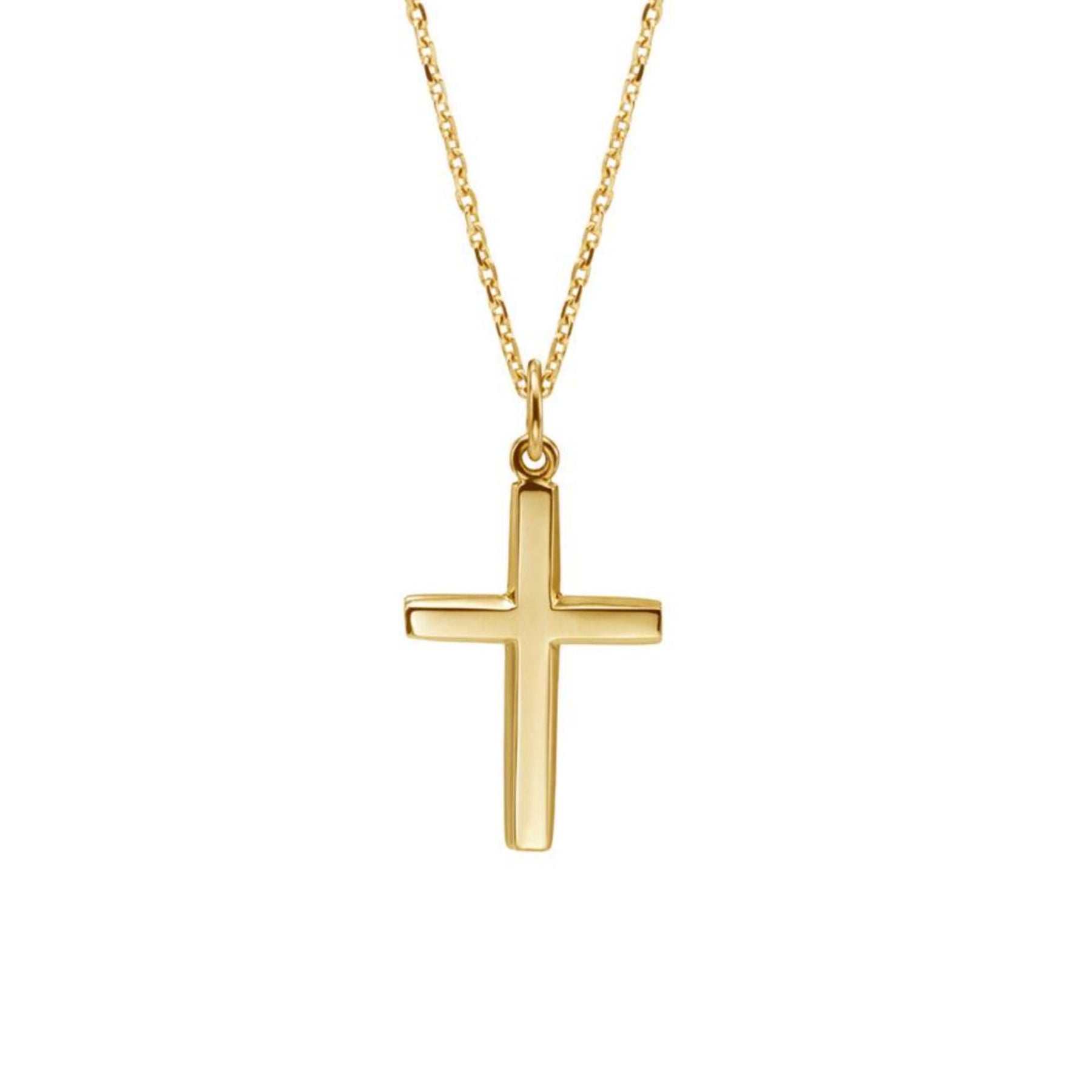 14K yellow gold 34mm cross pendant, medium