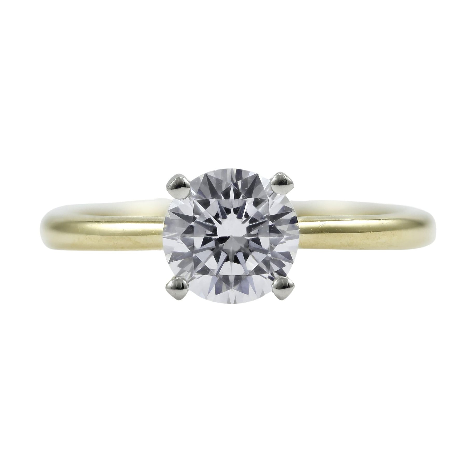 18K YELLOW GOLD NEW AIRE 4-PRONG SOLITAIRE ENGAGEMENT RING (SETTING ONLY)