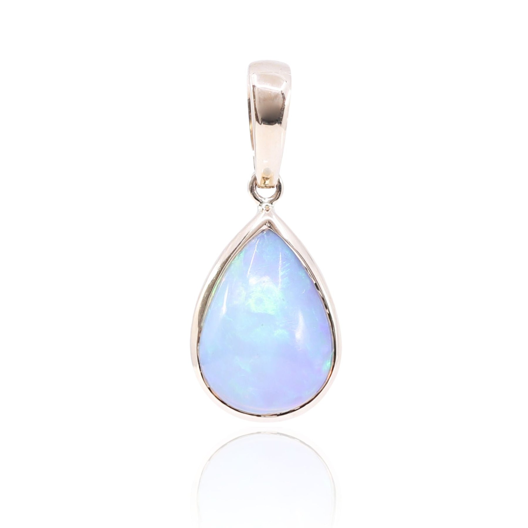 14K YELLOW GOLD PEAR-SHAPE ETHIOPIAN OPAL PENDANT