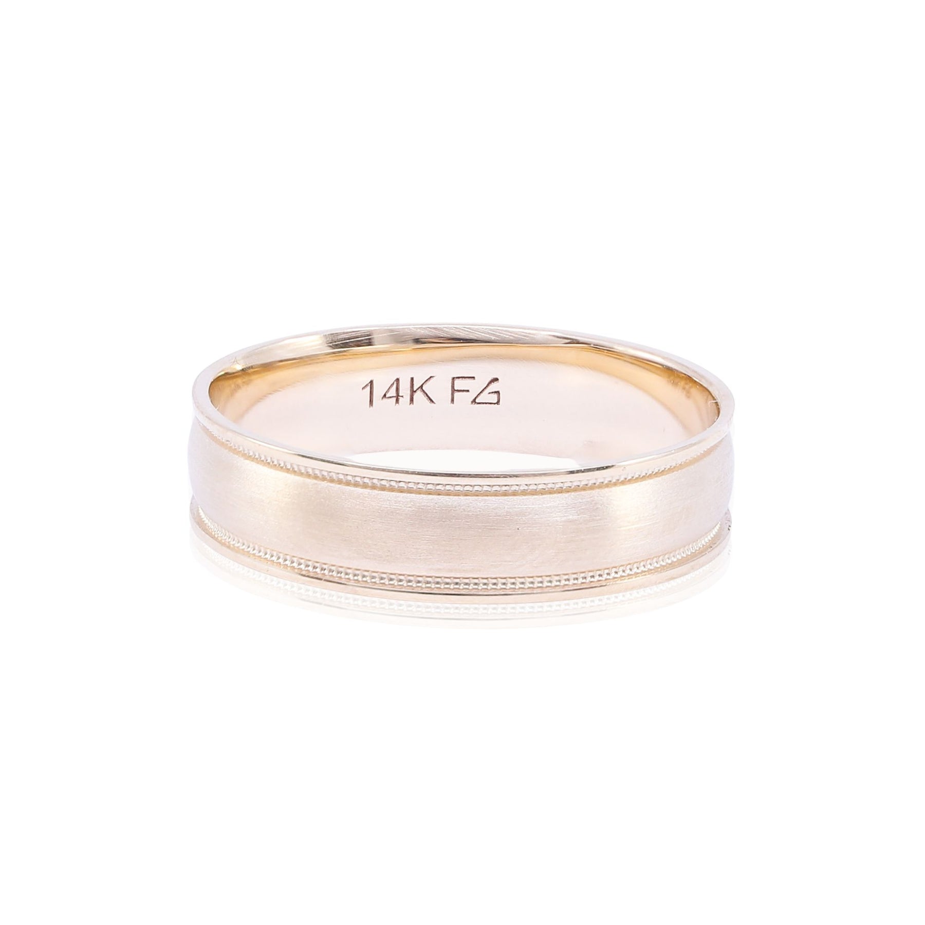 14K YELLOW GOLD CARVED WEDDING BAND