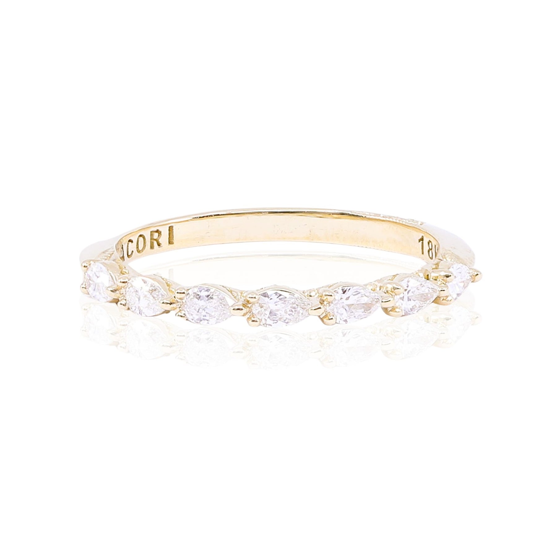 TACORI SCULPTED CRESCENT 18K YELLOW GOLD DIAMOND WEDDING BAND