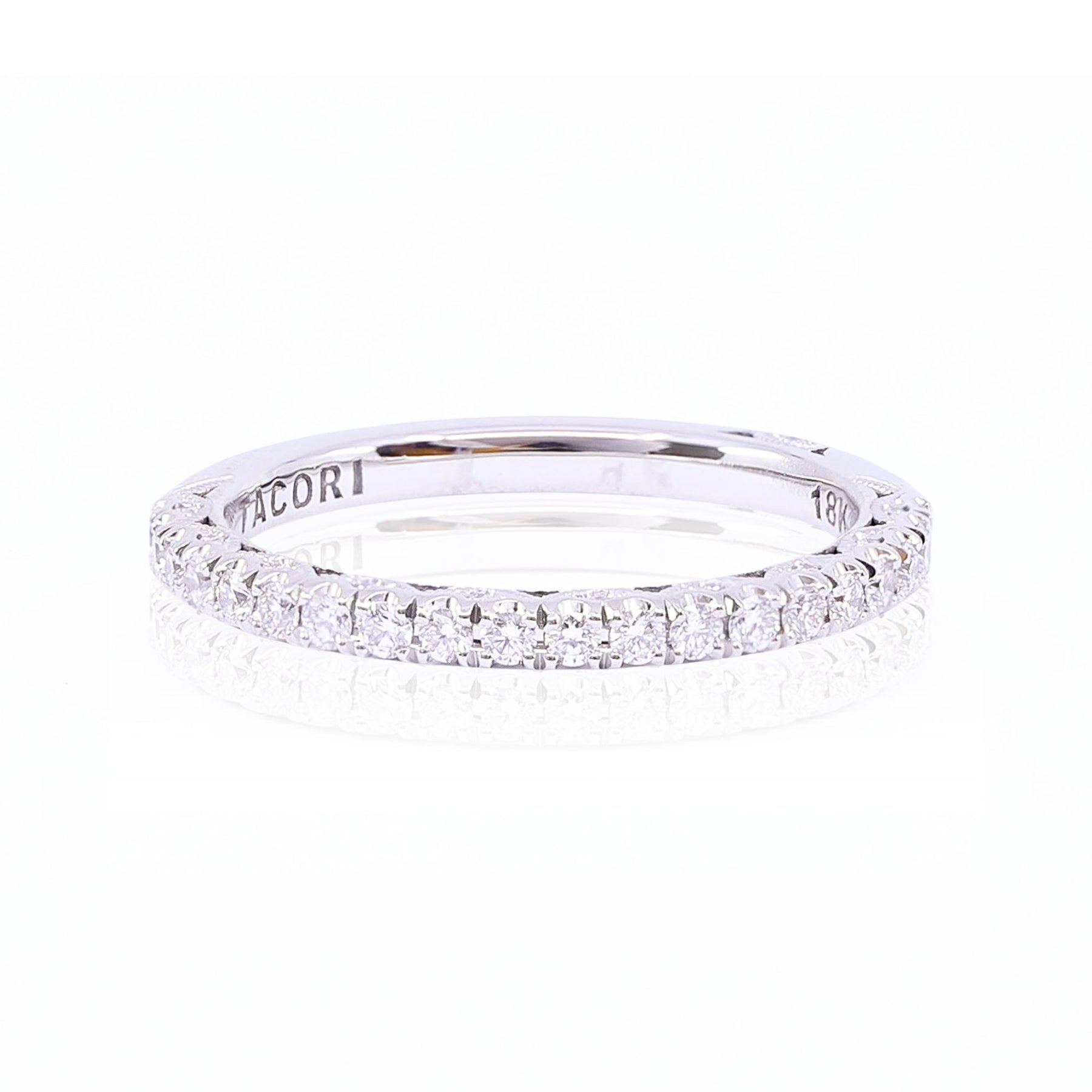 TACORI PETITE CRESCENT 18K WHITE GOLD DIAMOND WEDDING BAND