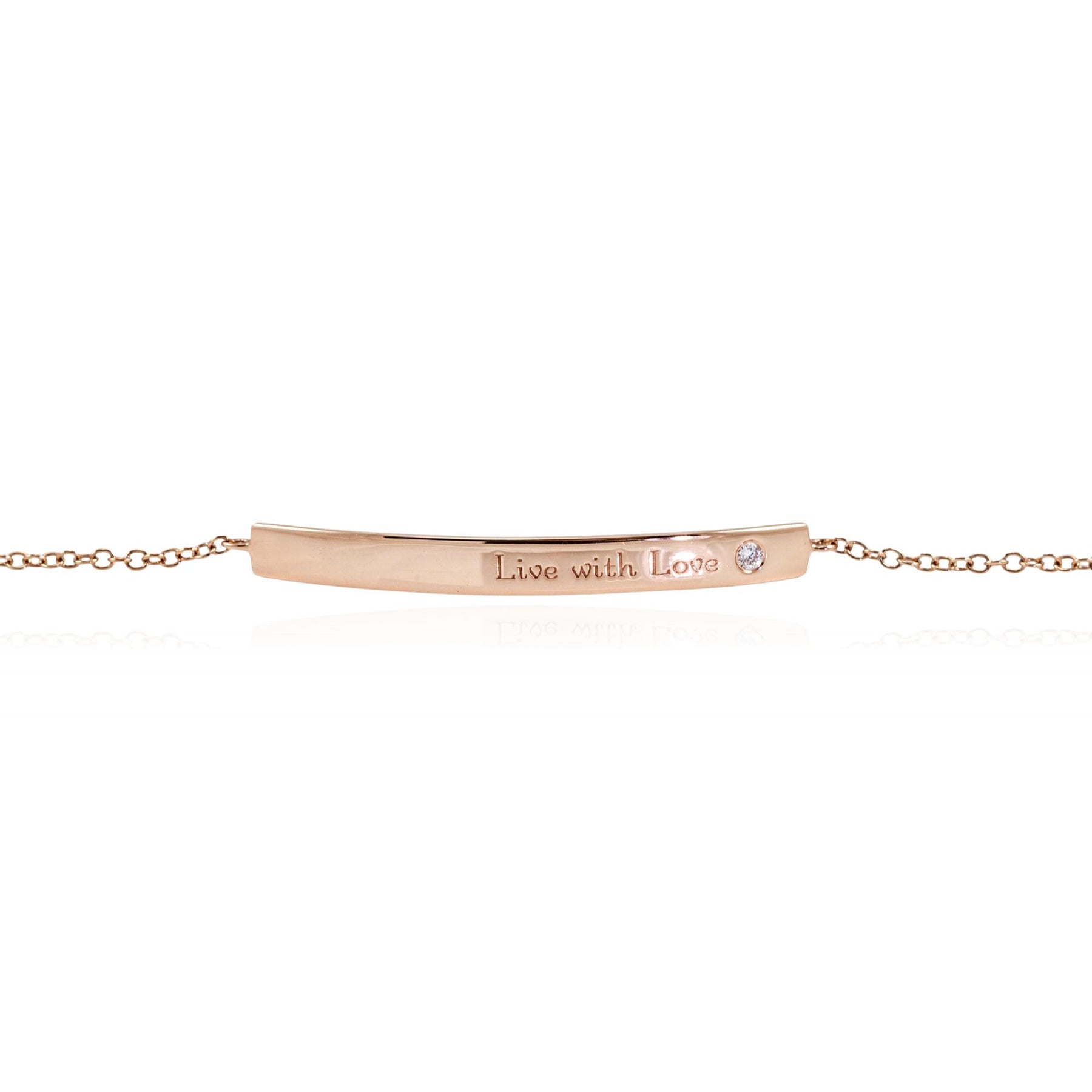 18K ROSE GOLD 7-INCH LIVE WITH LOVE ID BRACELET