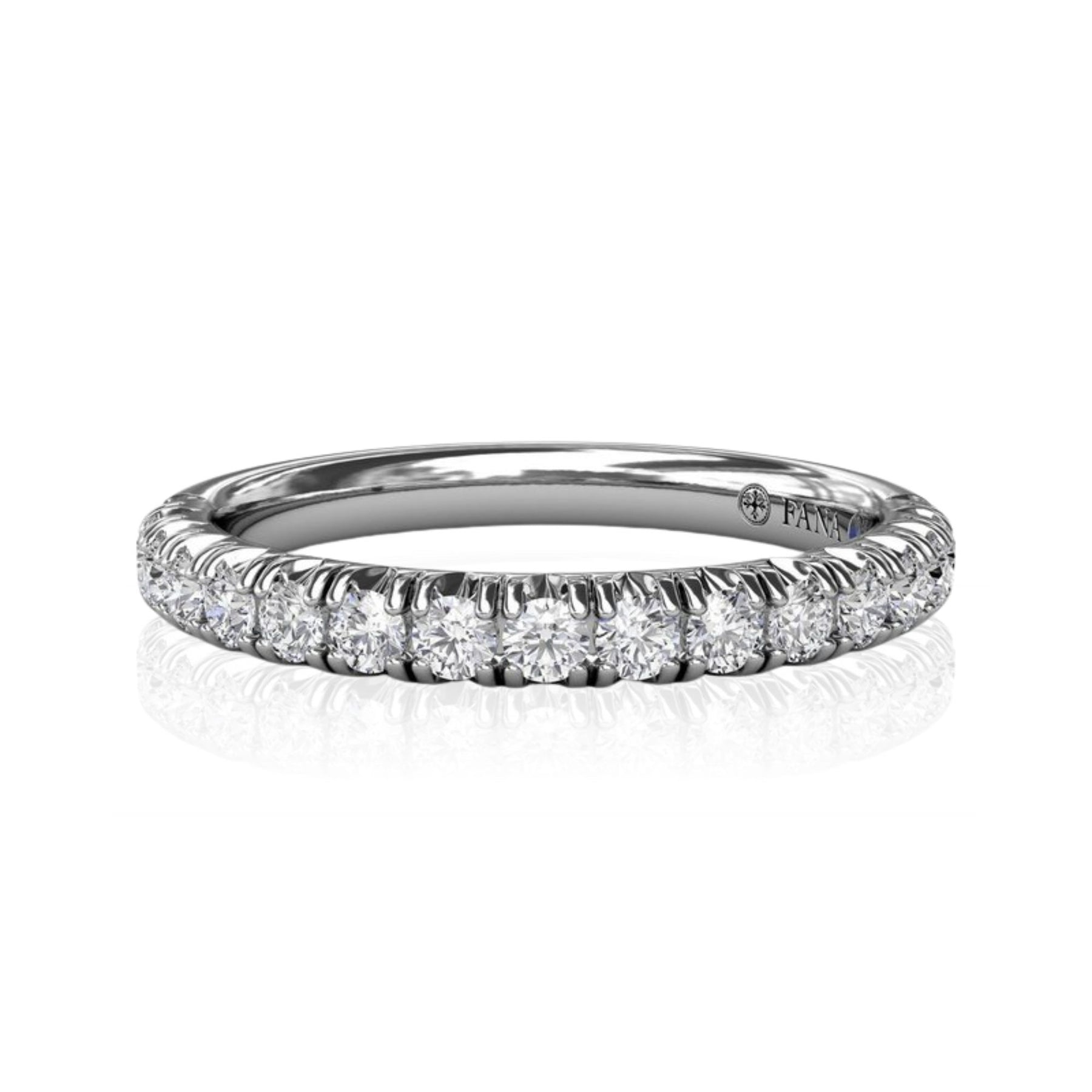 14K WHITE GOLD PRONG SET DIAMOND WEDDING BAND - 0.51CTW