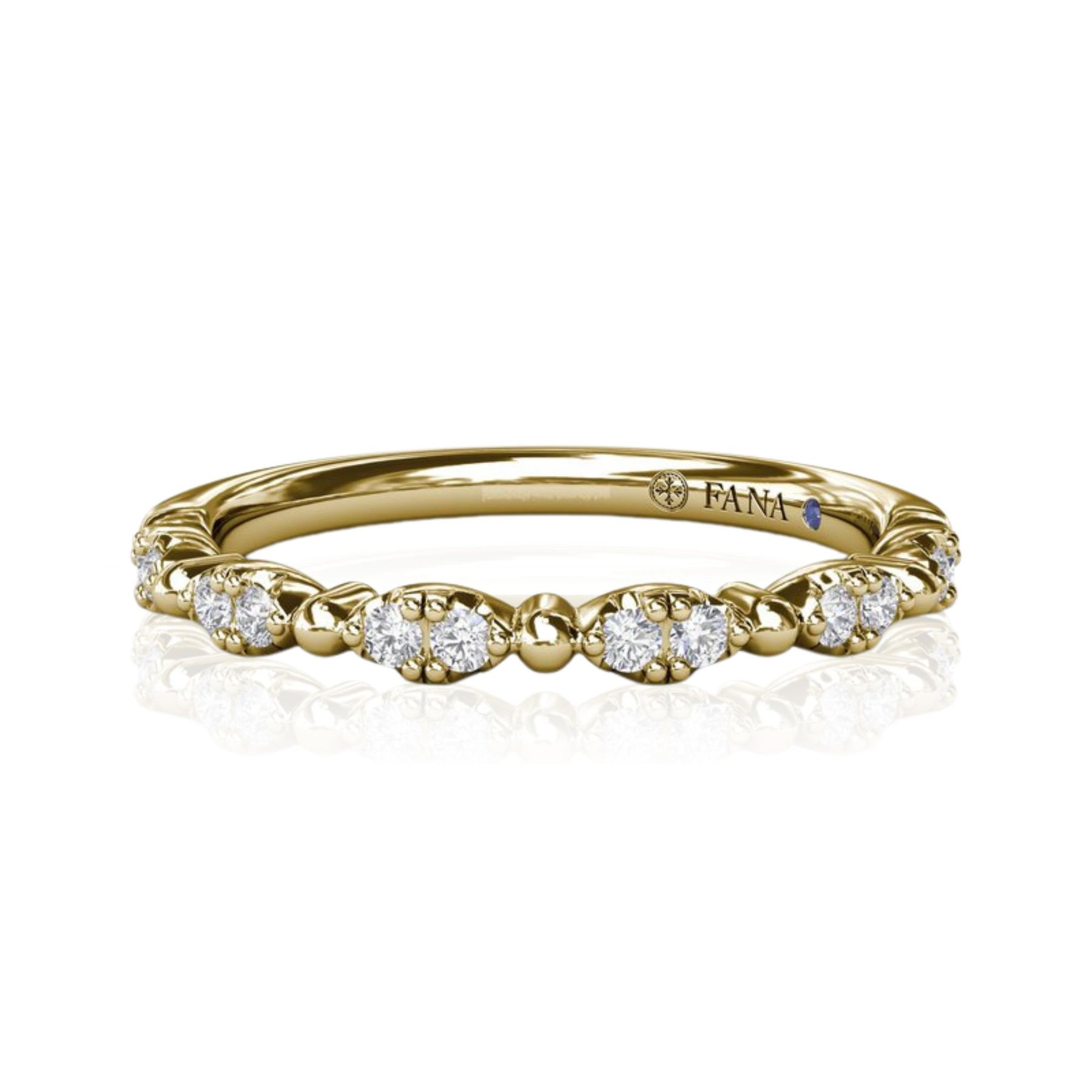 14K YELLOW GOLD SHARED PRONG DIAMOND BAND - 0.16CTW