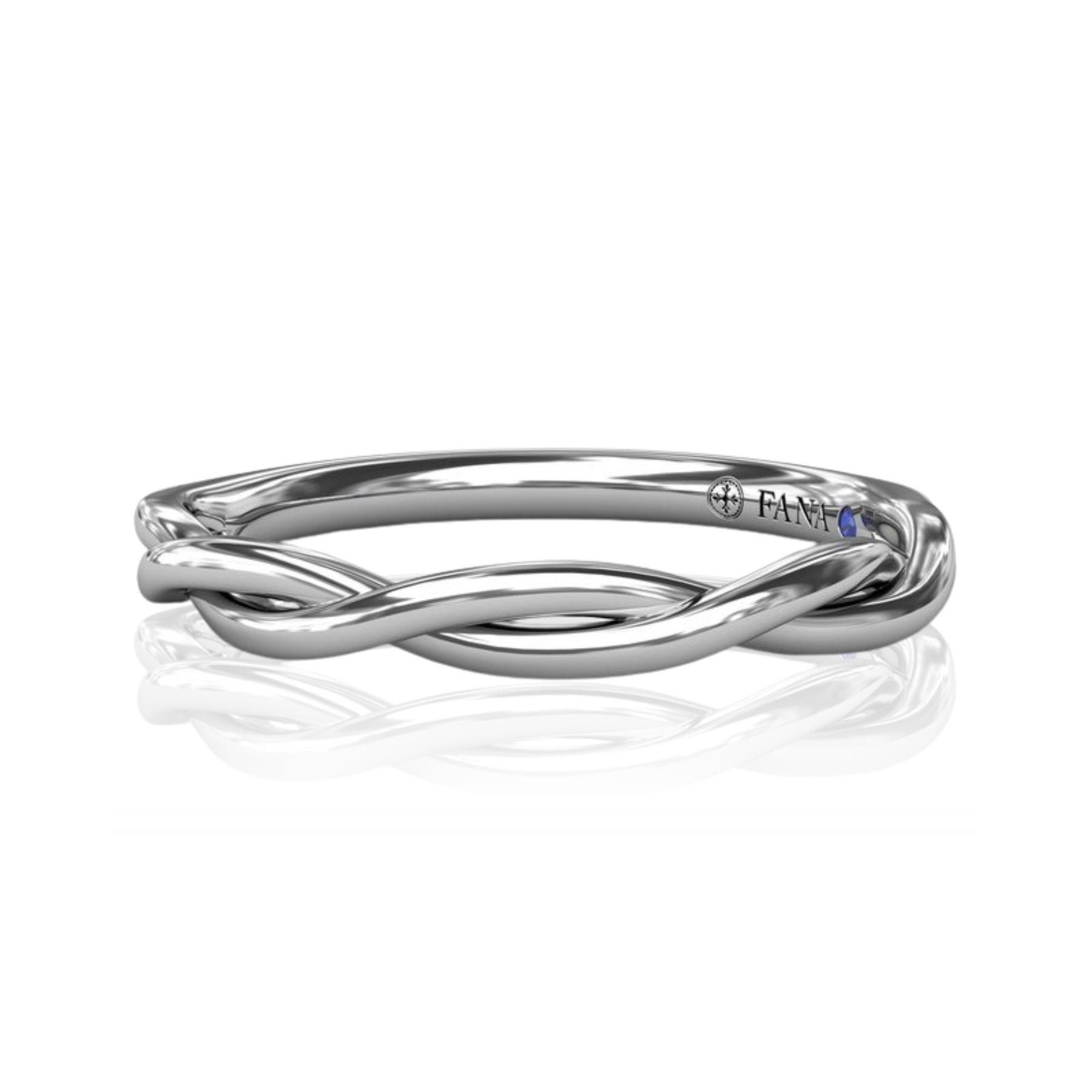 14K WHITE GOLD TWISTED WEDDING BAND