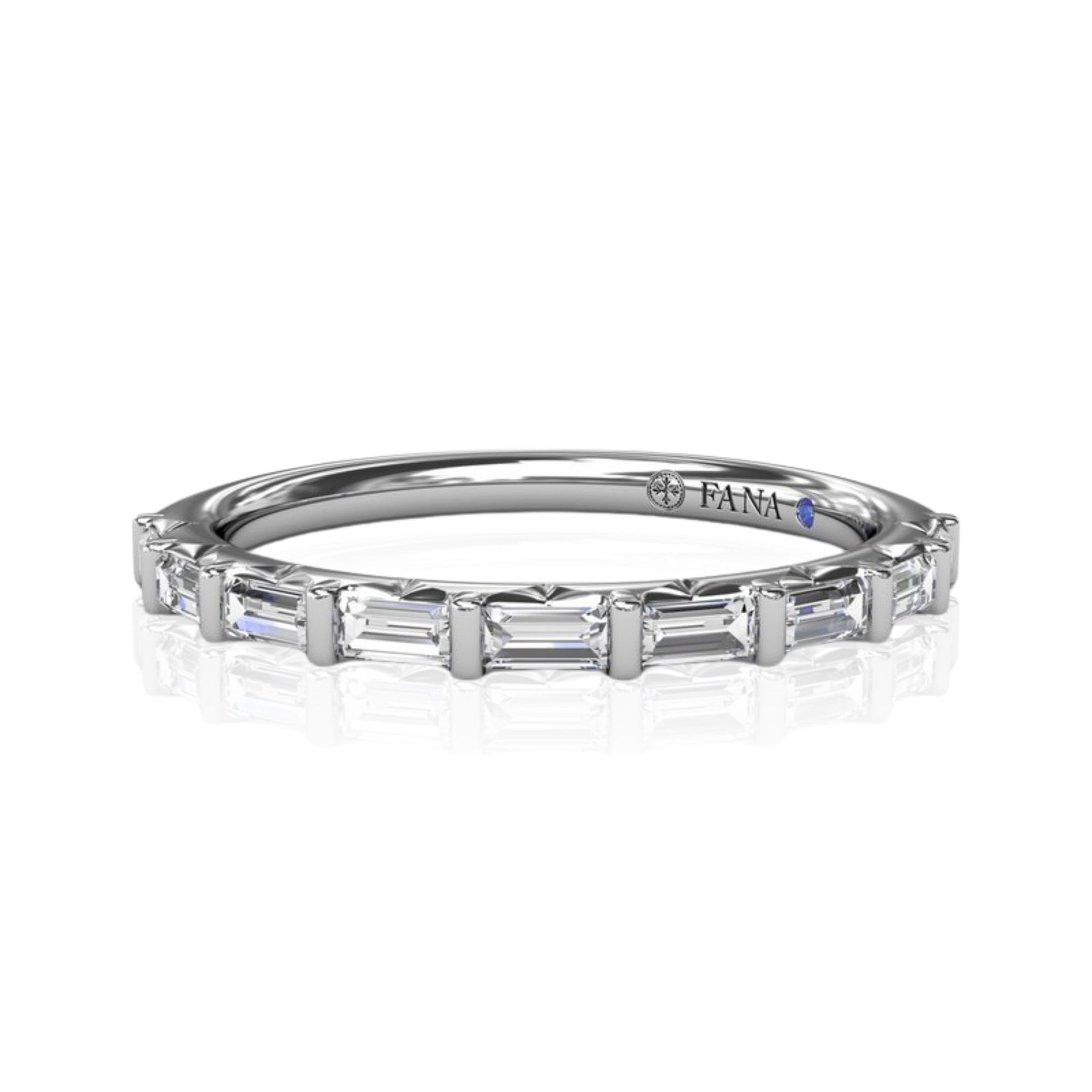 14K WHITE GOLD DIAMOND BAGUETTE WEDDING BAND - 0.45CTW