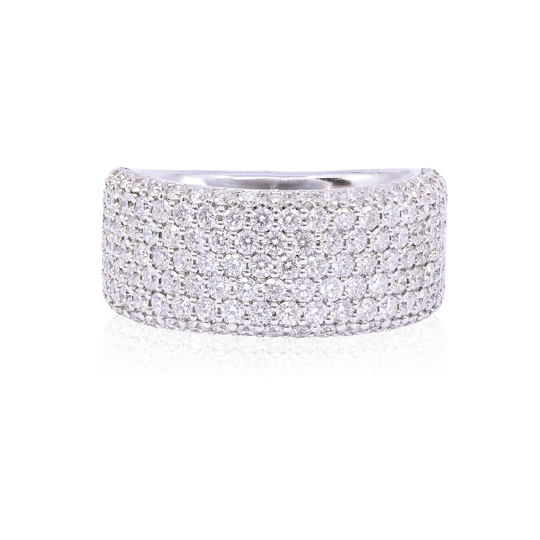 14K WHITE GOLD DIAMOND WIDE PAVE RING - 1.97CTW