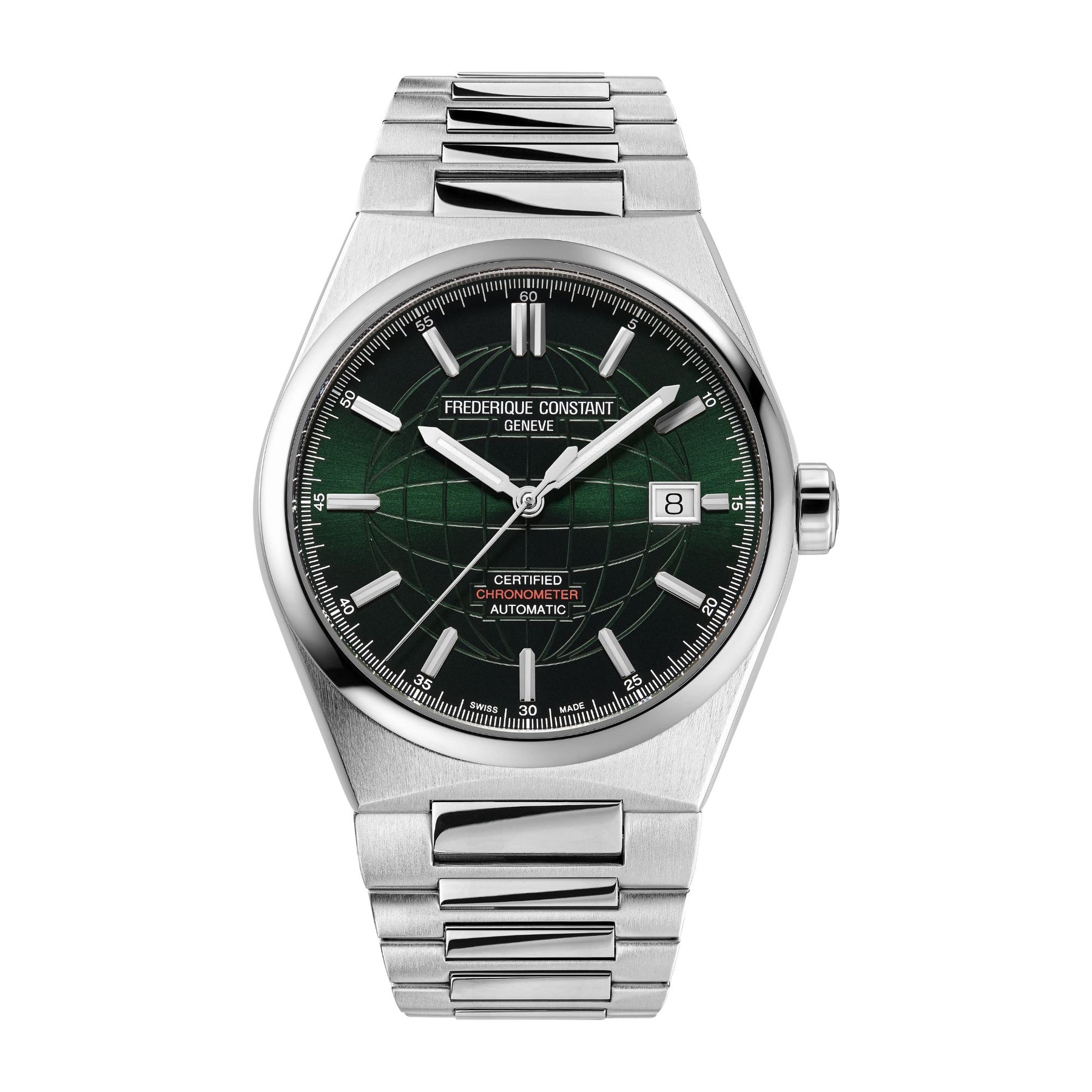 39MM FREDERIQUE CONSTANT HIGHLIFE AUTOMATIC COSC WATCH WITH GREEN DATE DIAL