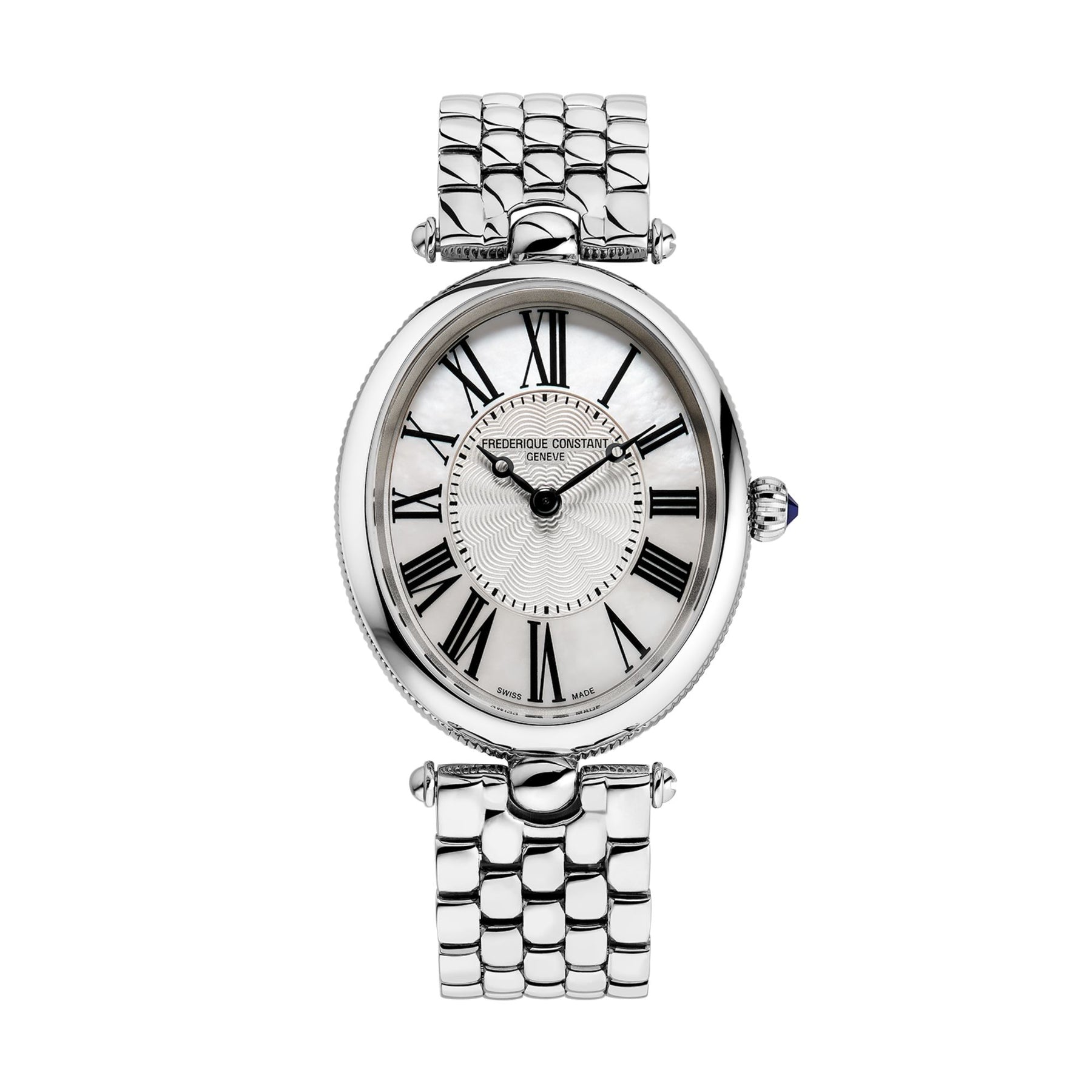 25MM FREDERIQUE CONSTANT CLASSICS ART DECO QUARTZ WATCH WITH SILVER DIAL AND OVAL CASE