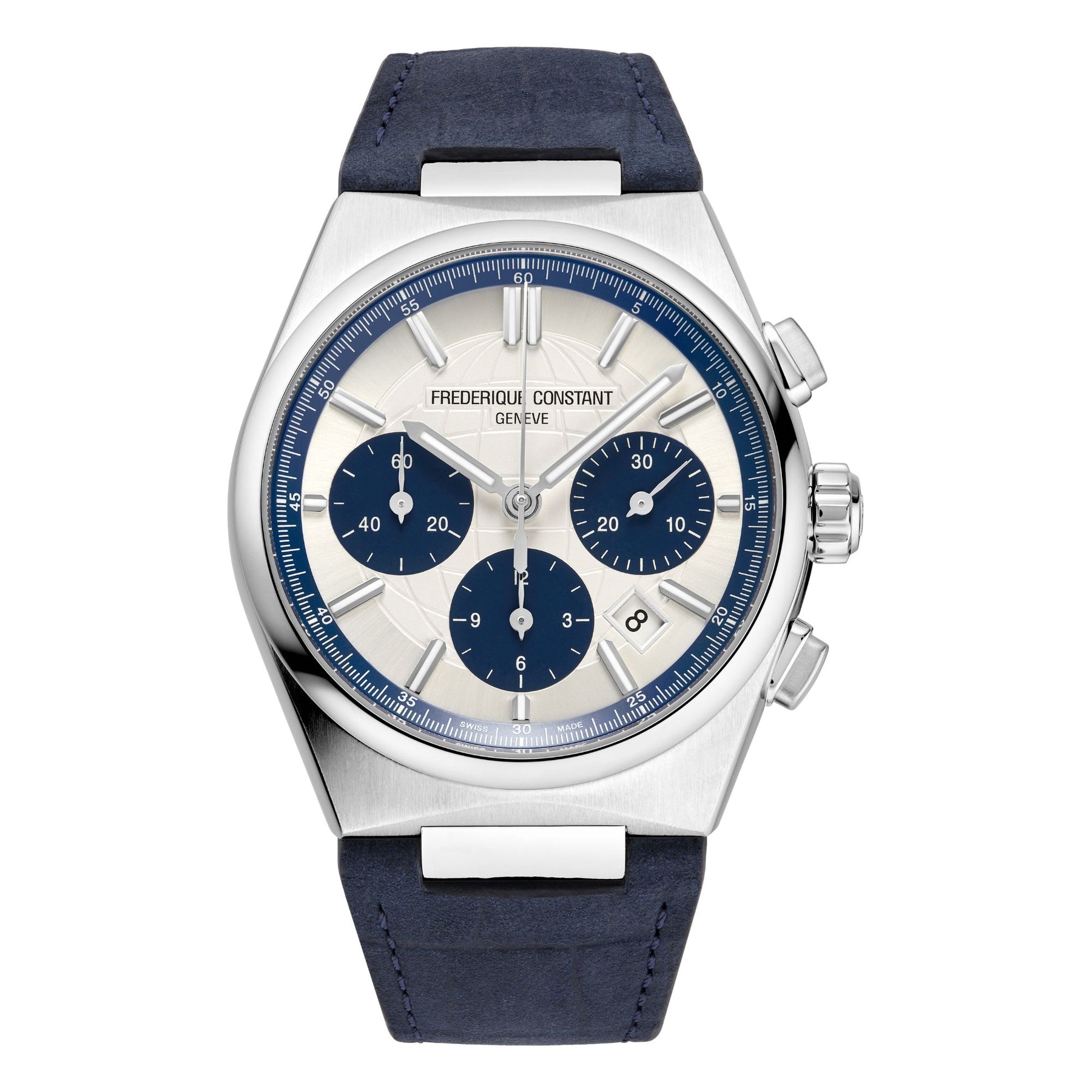 41MM FREDERIQUE CONSTANT HIGHLIFE CHRONOGRAPH LIMITED EDITION AUTOMATIC WATCH WITH BLUE SUB-DIALS