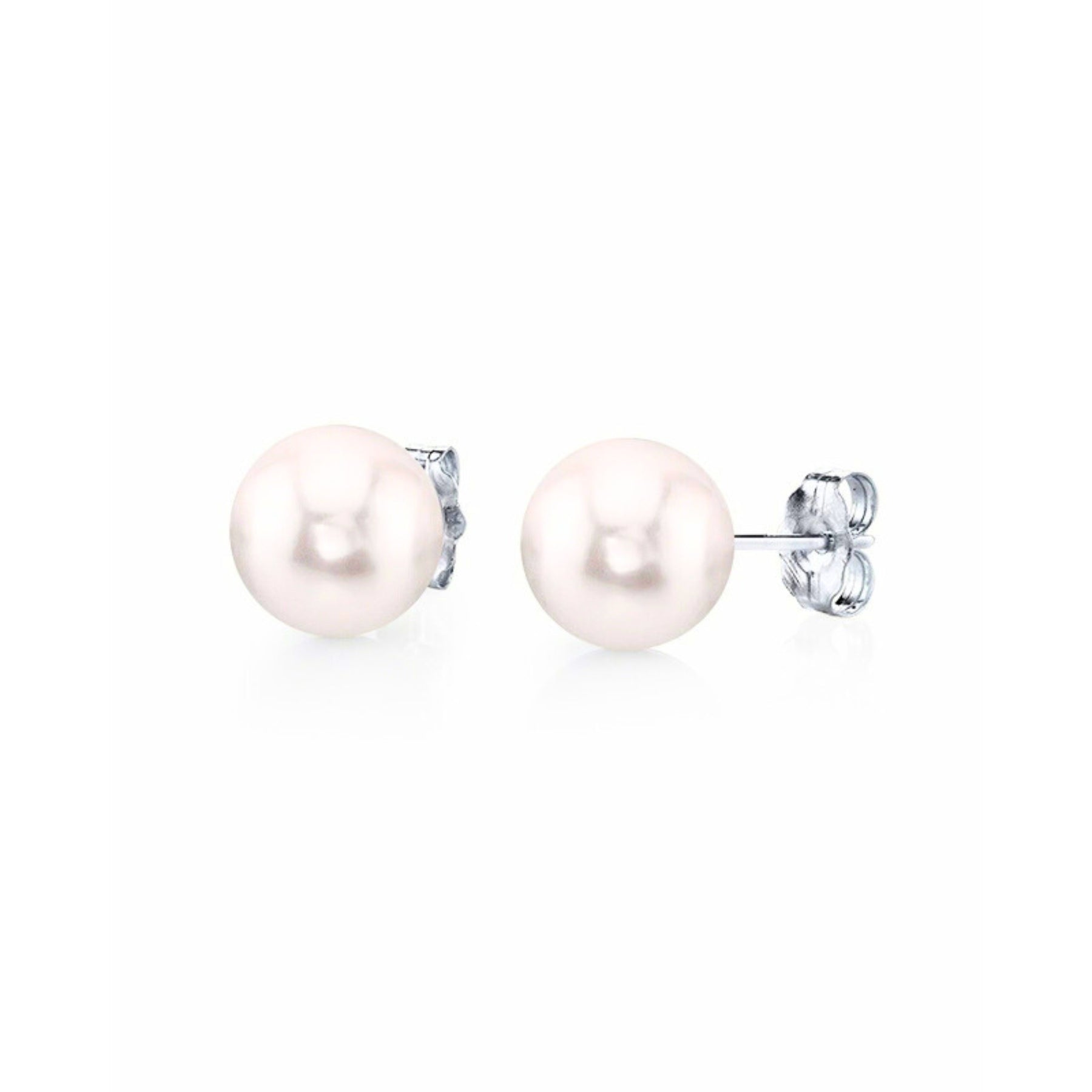 14K WHITE GOLD 5.5-6MM CULTURED PEARL STUD EARRINGS