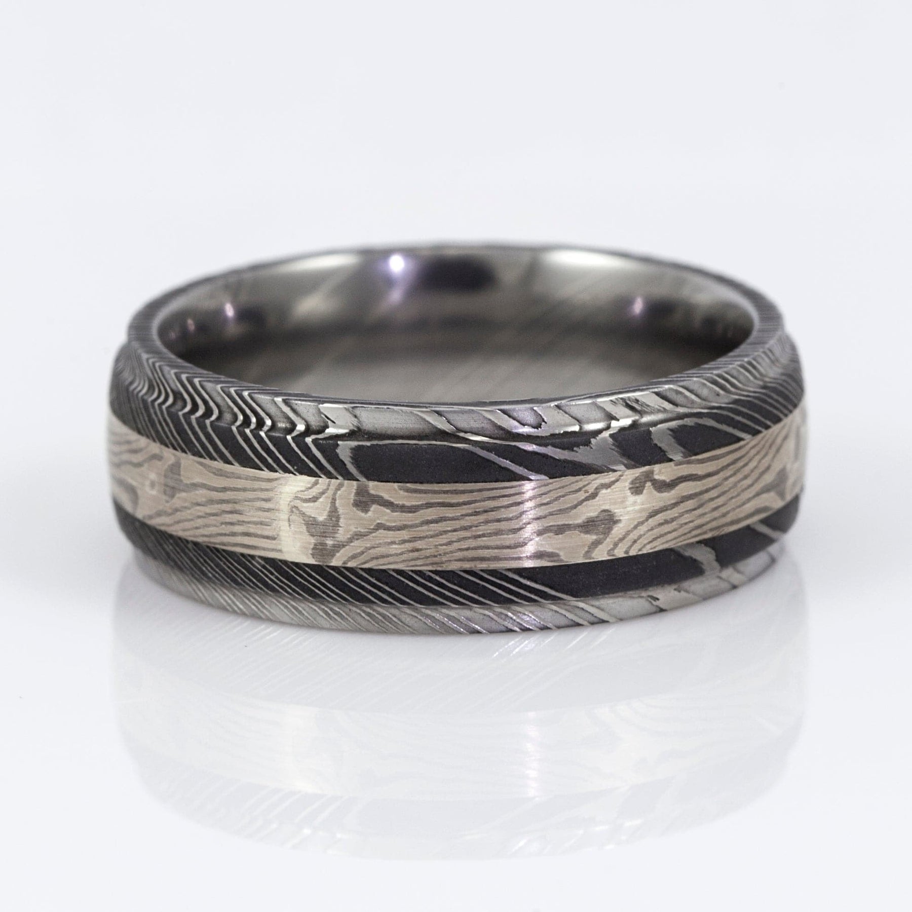 Lashbrook Designs Damascus Steel 8mm Acid Swirl Wedding Band