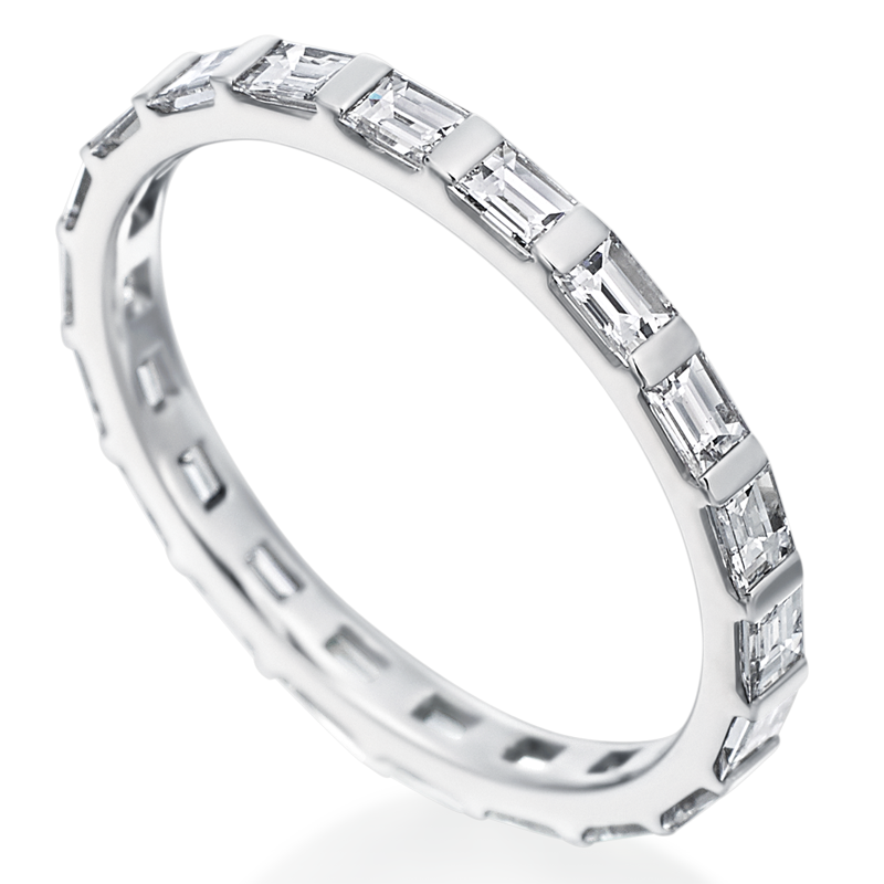 MARK PATTERSON PLATINUM BAR-SET BAGUETTE ETERNITY BAND 1.10CTW