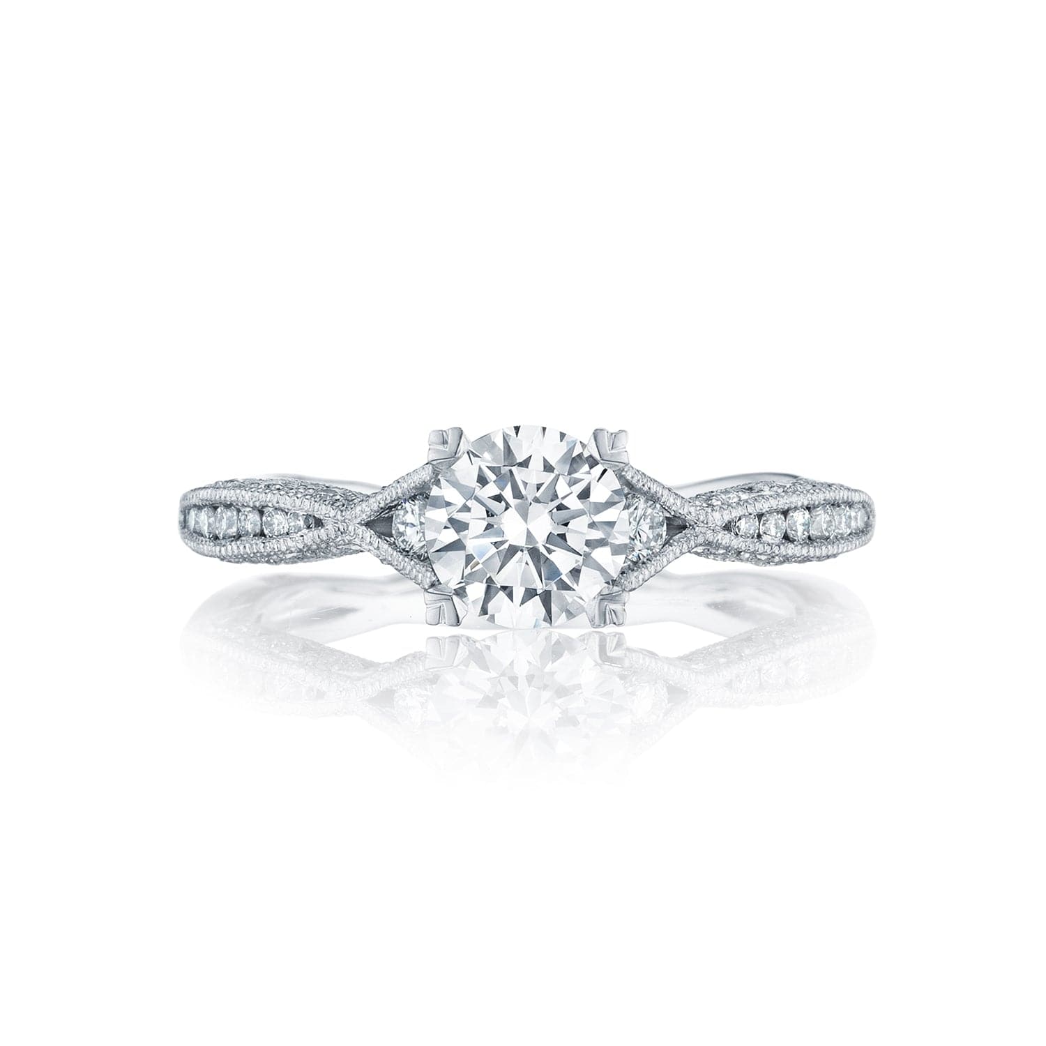 Tacori Platinum Classic Crescent Diamond Semi-Mount Engagement Ring (Setting Only)