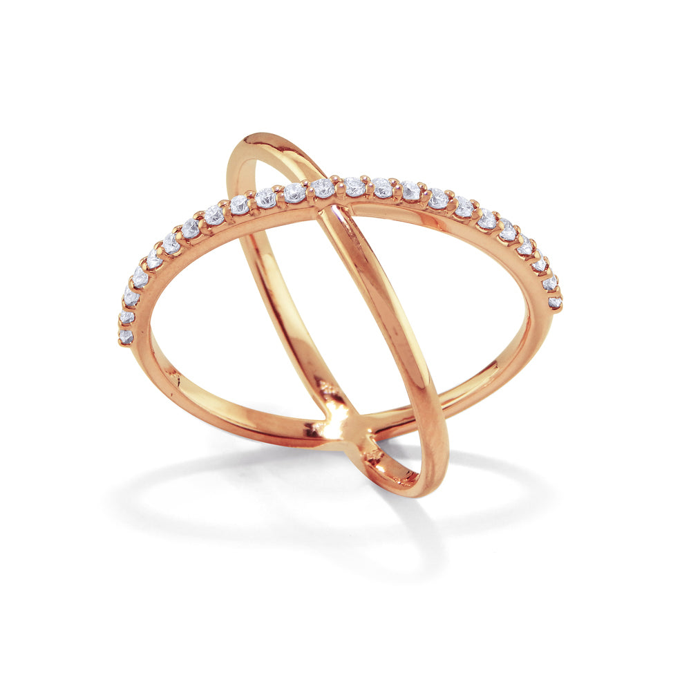 14k rose gold pave diamond &