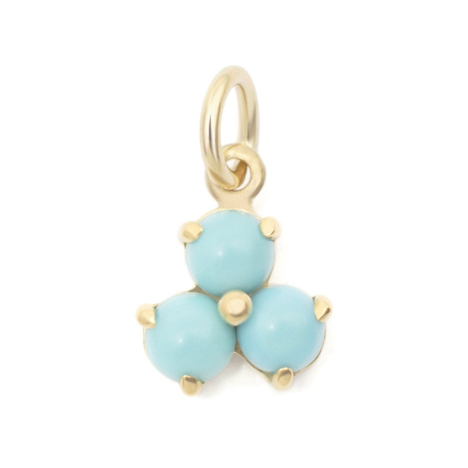 Anne Sportun 18K Yellow Gold Round Turquoise 3 Cluster Charm