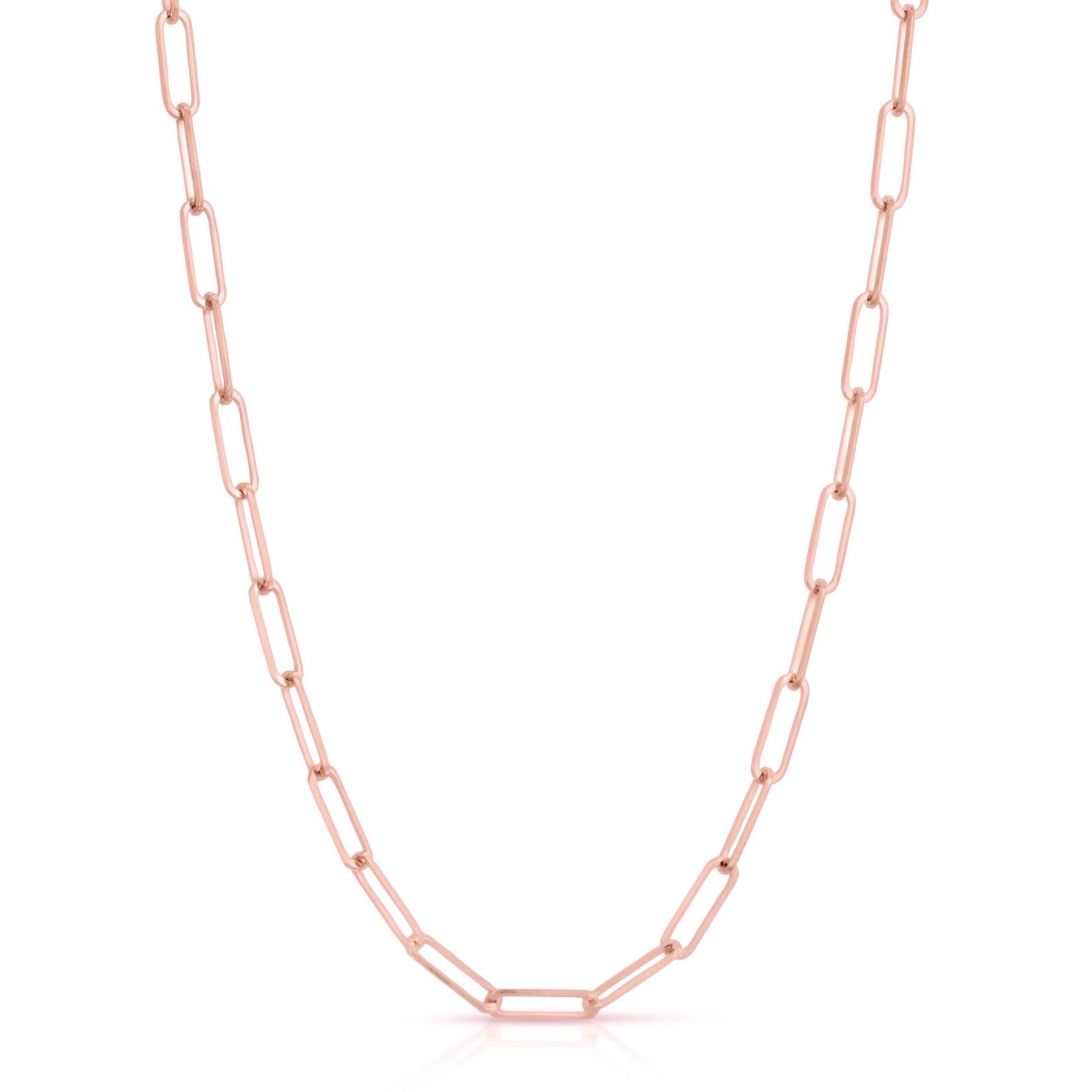 14K ROSE GOLD 24-INCH 4MM PAPERCLIP CHAIN NECKLACE