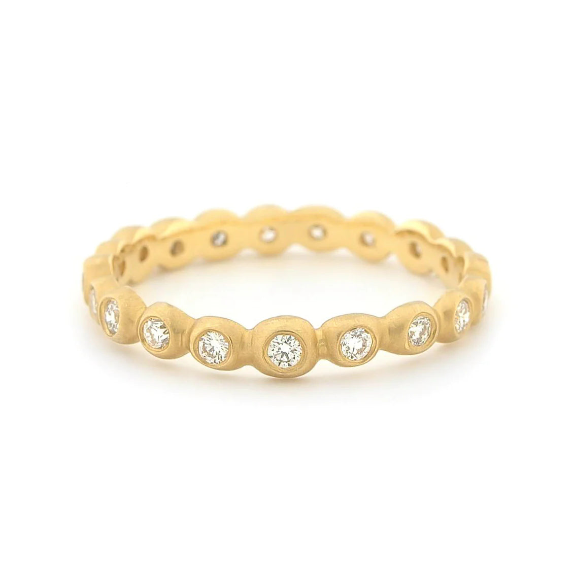 ANNE SPORTUN 18K YELLOW GOLD MEDIUM BEZEL-SET DIAMOND SEED BAND